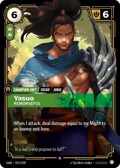 Yasuo, Remorseful 076/298 / Origins / Riftbound: League of Legends