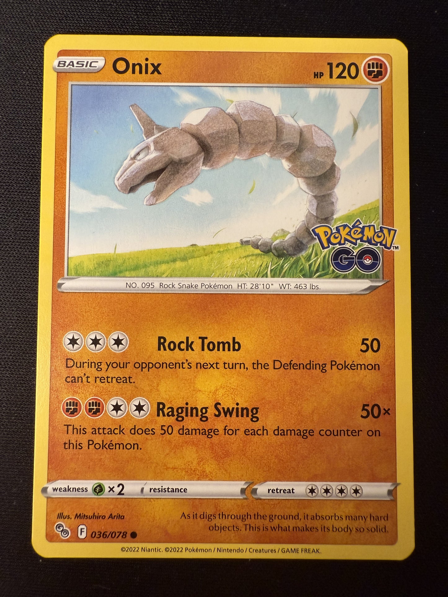 Onix 036/078 Pokemon GO - common - 2023