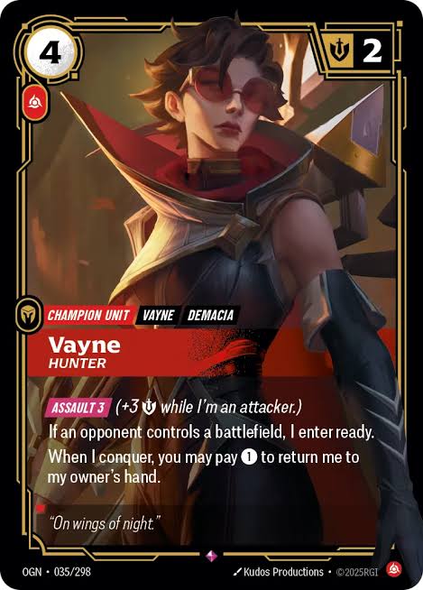 Vayne, Hunter 035/298 / Origins / Riftbound: League of Legends